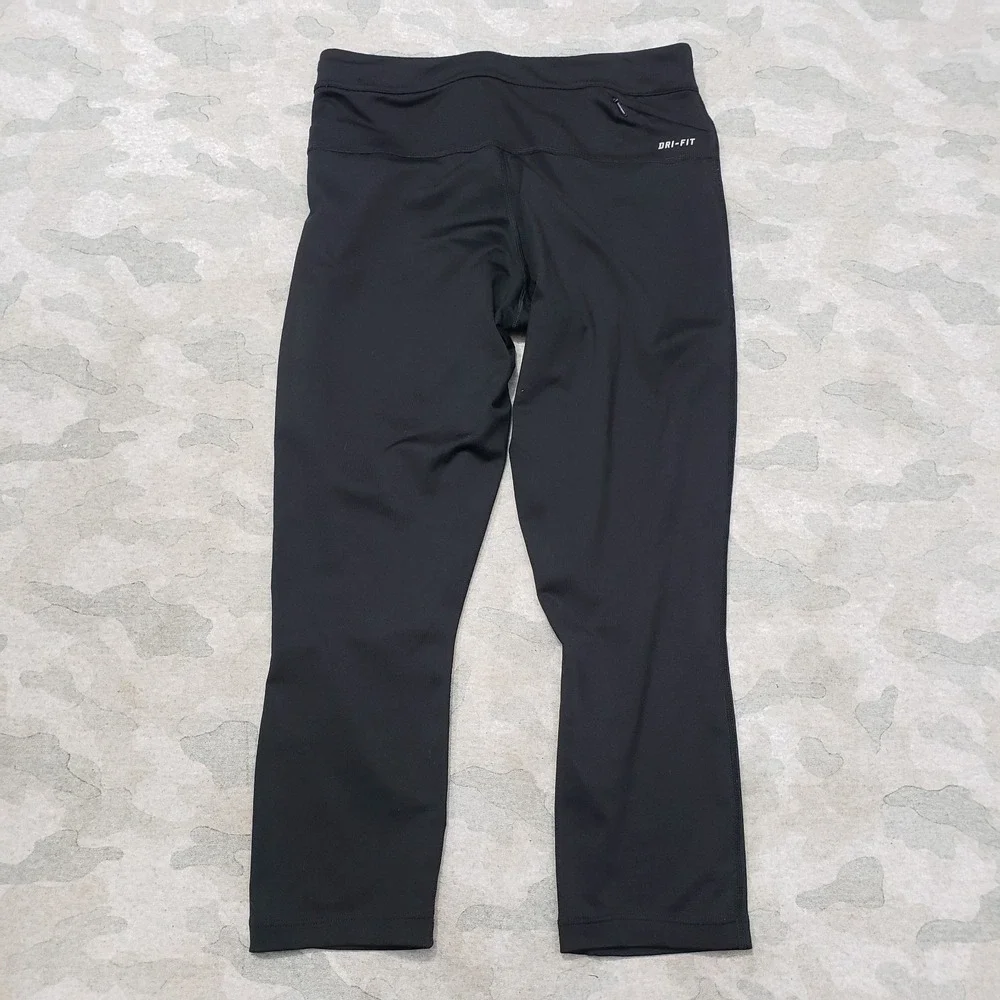 Nike Leggings Womens Small Black Capri Dri-Fit Pull‎ On